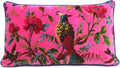 Eyes of India Velvet Floral Flower Bird Throw Pillow Sofa Cushion Cover Case Couch Colorful Boho Chic Bohemian Accent Indian Handmade (Pink, 20" x 12")