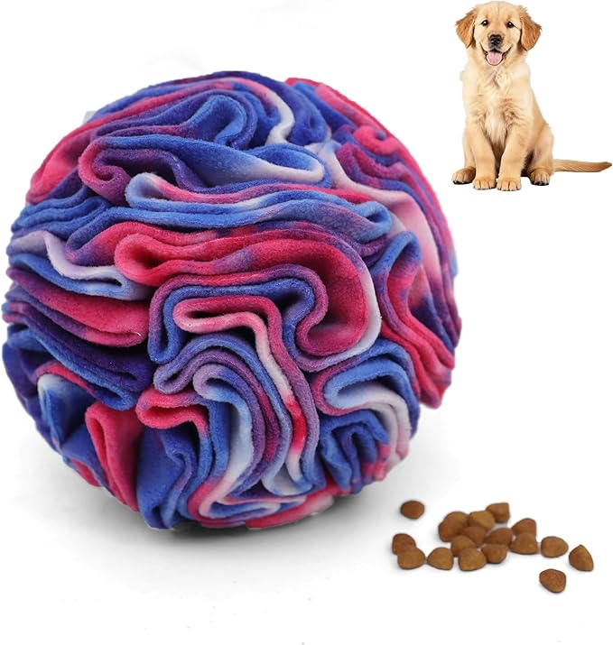 Snuffle Ball for Dogs, Sniffle Interactive Treat Toy, Washable Puppy Treat Toy, Foraging Puzzle Ball Toy, Mind Games for Dogs, Enrichment Dog Toys