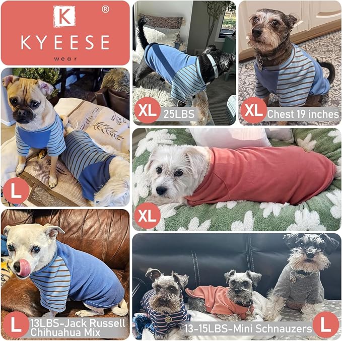 KYEESE 3Pack Dog Sweater Lightweight Dogs Sweatshirt Pullover Dog Sweaters for Small Dogs Girl Soft Pet Coat Stretchy Cat Clothes Cat Sweaters with Sleeves Comfy Pet Fleece Sweater for Cold Weather