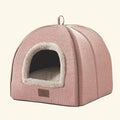 Cat Bed for Indoor Cats - Cat House Cats Tent with Removable Washable Cushioned Pillow, Soft and Self Kitten beds,for Small and Medium Pet Bed, Pink