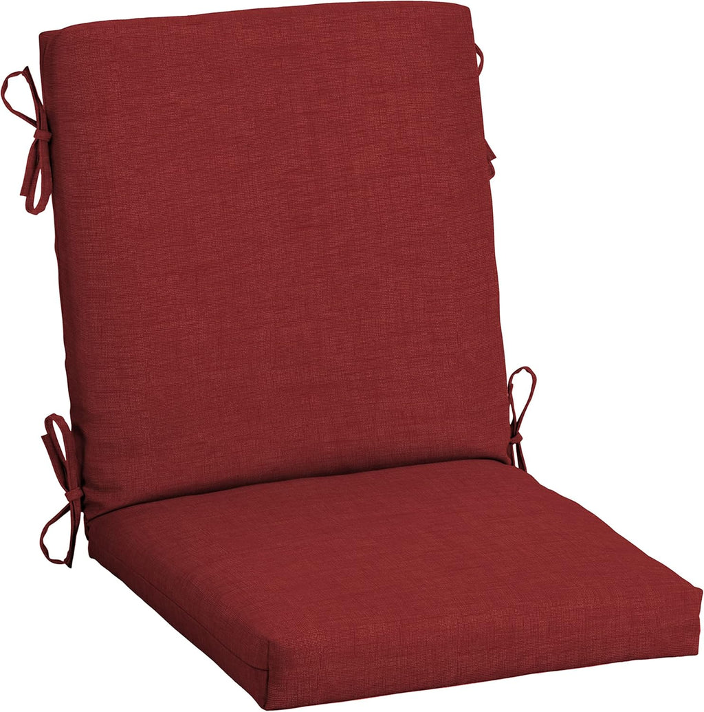 ARDEN Outdoor Midback Chair Cushion, 18 x 16.5, Water Repellent, Fade Resistant 18 x 16.5, Ruby Red Leala