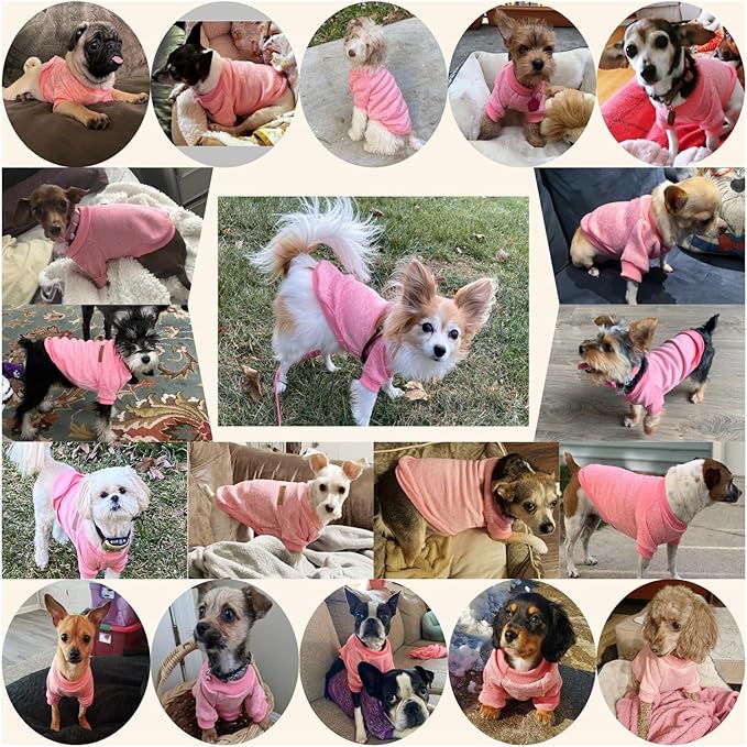 Jecikelon Dog Clothes Dogs Sweater Soft Puppies Clothing Winter Puppy Sweaters Warm Outfit for Dogs Small XXS XS Cat Apparel (Pink, XXS)