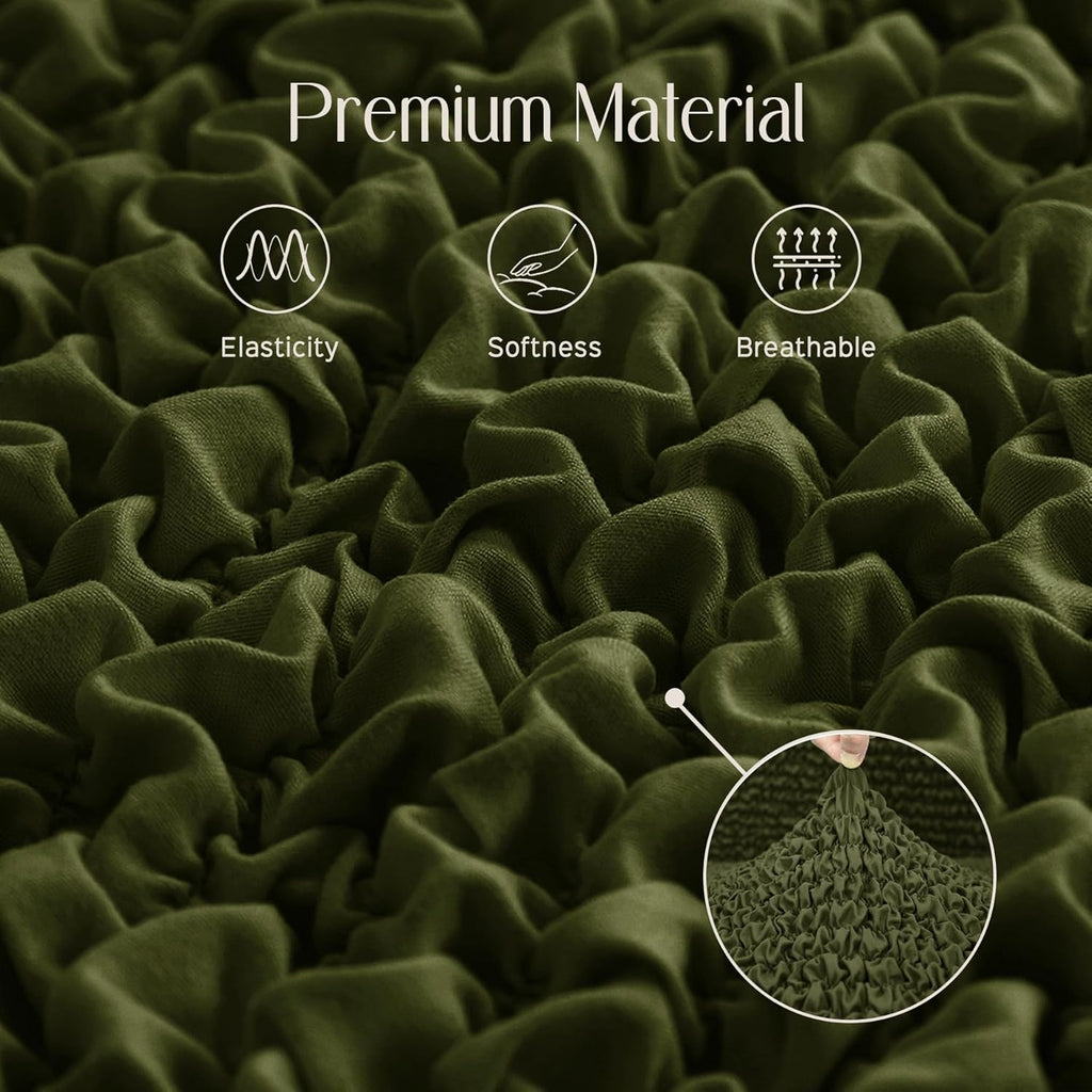 Decorative Throw Pillow Cover Elastic Couch Pillow Covers 18 x 18 & 20 x 20 Inch with Invisible Zipper Cushion Case for Bed Couch Sofa Living Room Home Decor (Pack of 1, Olive)