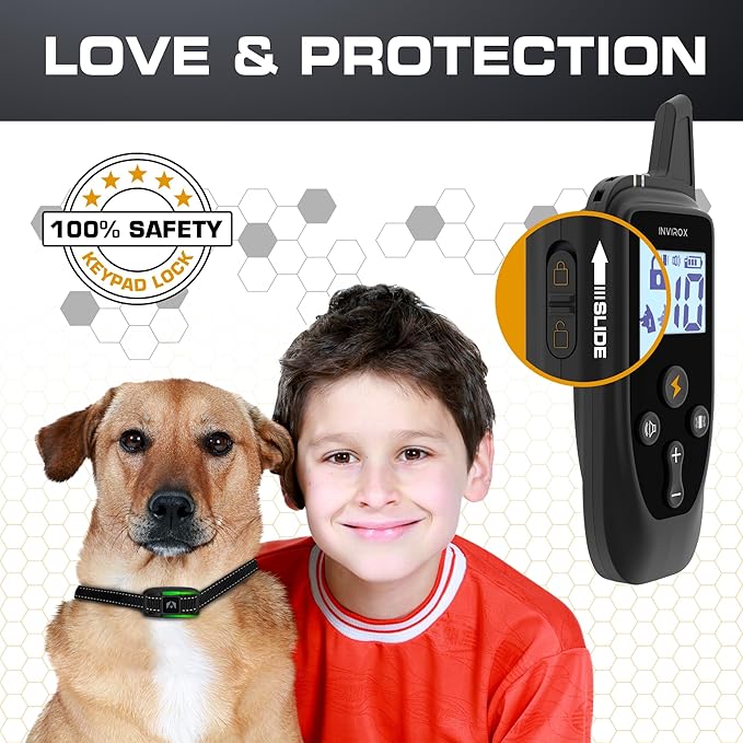 INVIROX Dog Training Collar [2025 Edition] 123 Levels Dog Training Collar with Remote 1100yd Range E Collar for Dogs Training 100% Waterproof Rechargeable, Manual Bark Collar for Large Dog