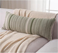 Boho Lumbar Pillow Covers 14x36 Long, Farmhouse Decorative Couch Pillow Cases, Green Accent Pillows of Bed, Sofa Bedroom Living Room Home Decor Cushion Cover, Pack of 1