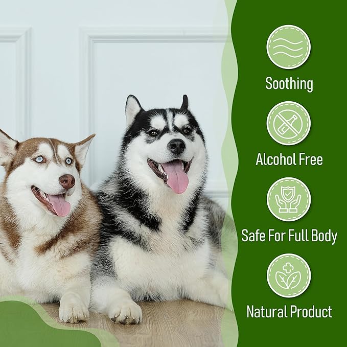 8 Dog Glove Wipes for Paws and Butt Ears Eyes Face Fur | No Rinse Lavender Scented Dog Grooming Glove | Large Size Natural Gentle Pet Cleaning Deodorizing Gloves for Daily Care Travel and Bath