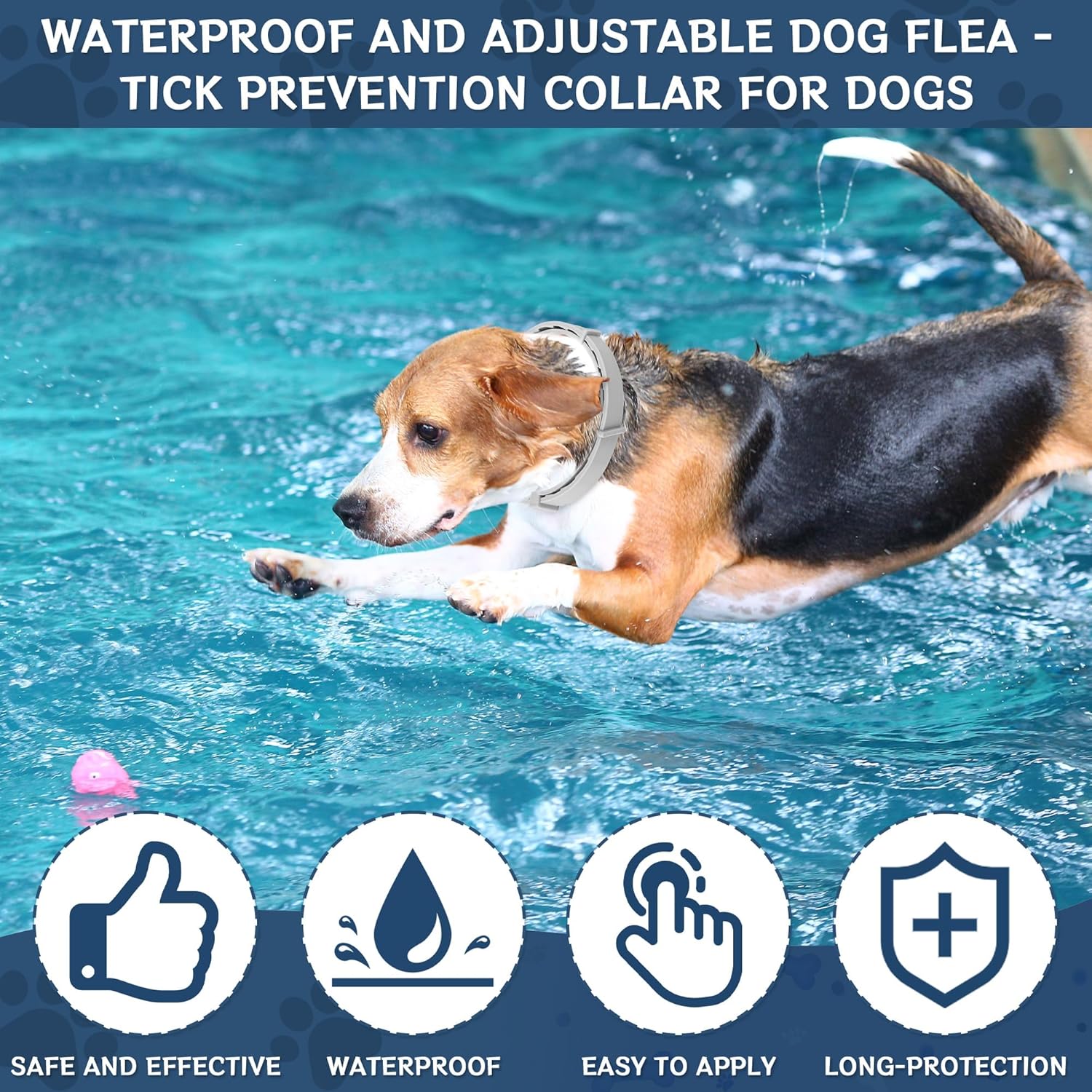 4 Pack Flea & Tick Prevention for Dogs Collar with Natural Essential Oils, Waterproof Adjustable Dog Flea and Tick Prevention Collar for Dogs, 8 Months Prevention