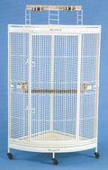 New Corner Open Playtop Parrot Bird Cage - 36” X 25” X 61”H - 4 Colors Available (Silver Vein)