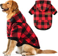 Dog Basic Hoodie Ultra-Soft Plaid Dog Clothes Cold Weather Sweaters for Medium Large Dogs Breathable Cozy Fabric Pet Coat Warm Stylish Sweatshirt with Leash Hole Pocket Dogs Jacket for Cats Boys Girls