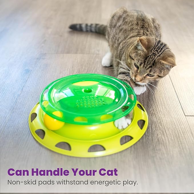 Catstages Catnip Chaser Track – Interactive Cat Toy with Catnip for Batting, Swatting, and Mental Stimulation, Green