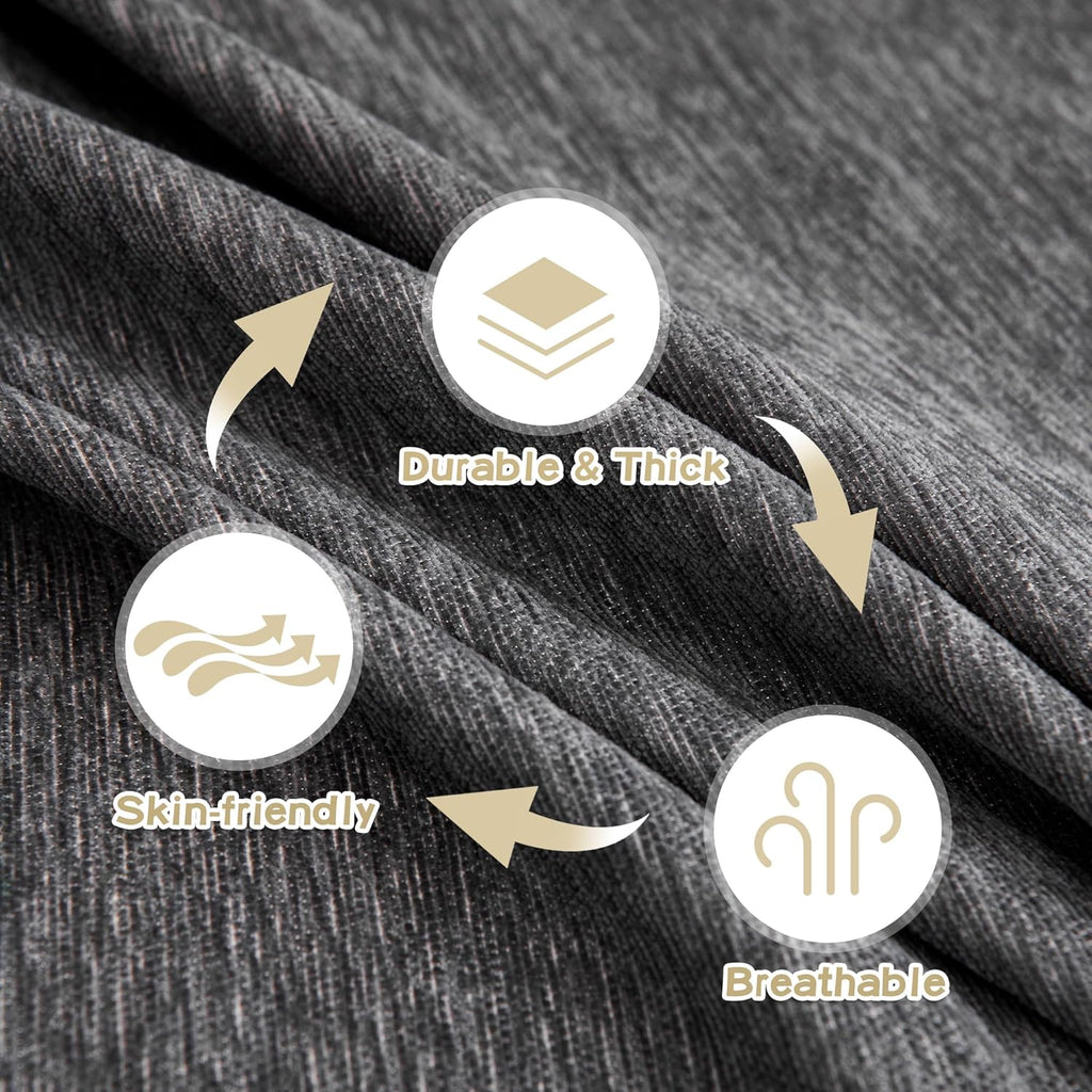 MYSKY HOME Chair Couch Covers Sectional Couch Covers for Pet Sofa Covers, Non Slip Soft Couch Sofa Cover, Washable Furniture Protector Sofa Slipcover with Tassel Throws, 71"x91", Dark Grey