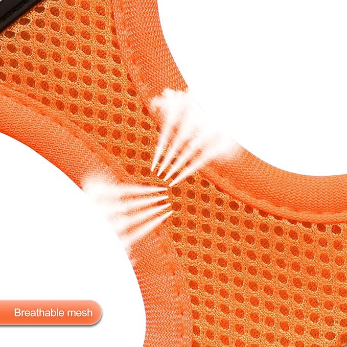 YIMEIS Dog Harness and Leash Set, No Pull Soft Mesh Pet Harness, Reflective Adjustable Puppy Vest for Small Medium Large Dogs, Cats (Orange01, Medium (Pack of 1)