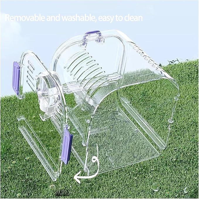 Small Bird Travel Cage Carrier,Portable Plastic Bird Cages,Portable Bird Carrier with Clear Acrylic Design, Travel Cage with Cover, Indoor Outdoor Use (Green)
