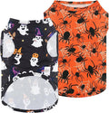 CuteBone Halloween Dog Shirts 2-Pack Soft Pet Clothes Breathable Summer Vest for Small Puppy and Stretchy Cat Apparel 2BX22M