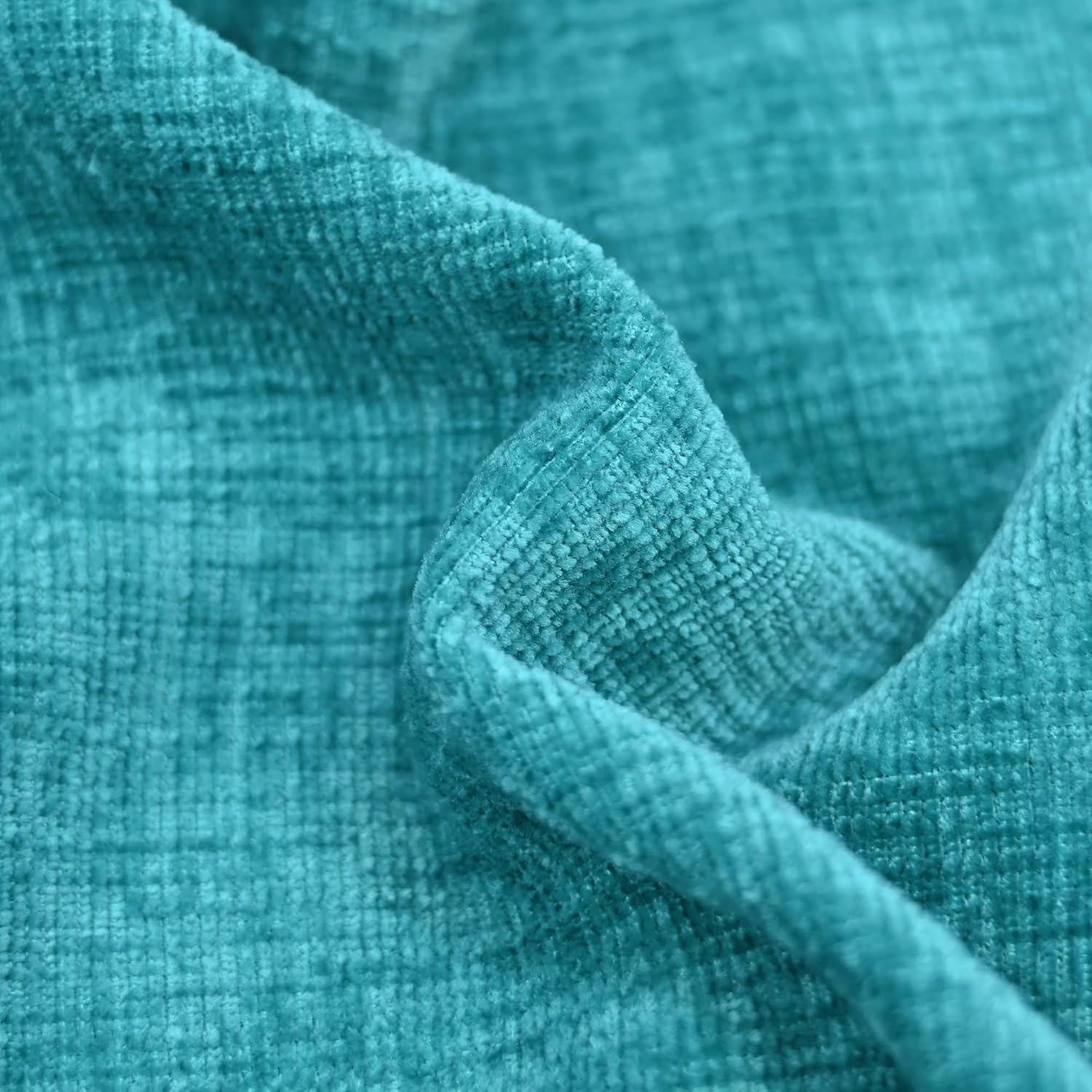 CaliTime Throw Pillow Covers Decorative 16 X 16 Inches Pack of 2 Cozy Solid Dyed Soft Chenille Cushion Cases with Pom Poms for Couch Sofa Bed Living Room Home Lake Blue