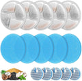 5 Set Cat Water Fountain Filter Replacement for Round 2L/67oz Stainless Steel Cat Fountain, ZEKIRY Pet Fountain Filter, Triple Filtration Replacement Filters(5 Filter, 5 Sponge, 5 8D Sponge)