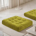 Meditation Floor Pillow 22×22 Inch 2 Pack Large Floor Cushions for Adults Square Tufted Corduroy Floor Pillows for Yoga Living Tatami Room Green