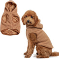 Spark Paws Teddy Dog Sweater, Sherpa Jacket Vest with Warm Fleece Lining, Winter Coat Suitable for Small Medium Large XL XXL Breeds - Brown - 2XL
