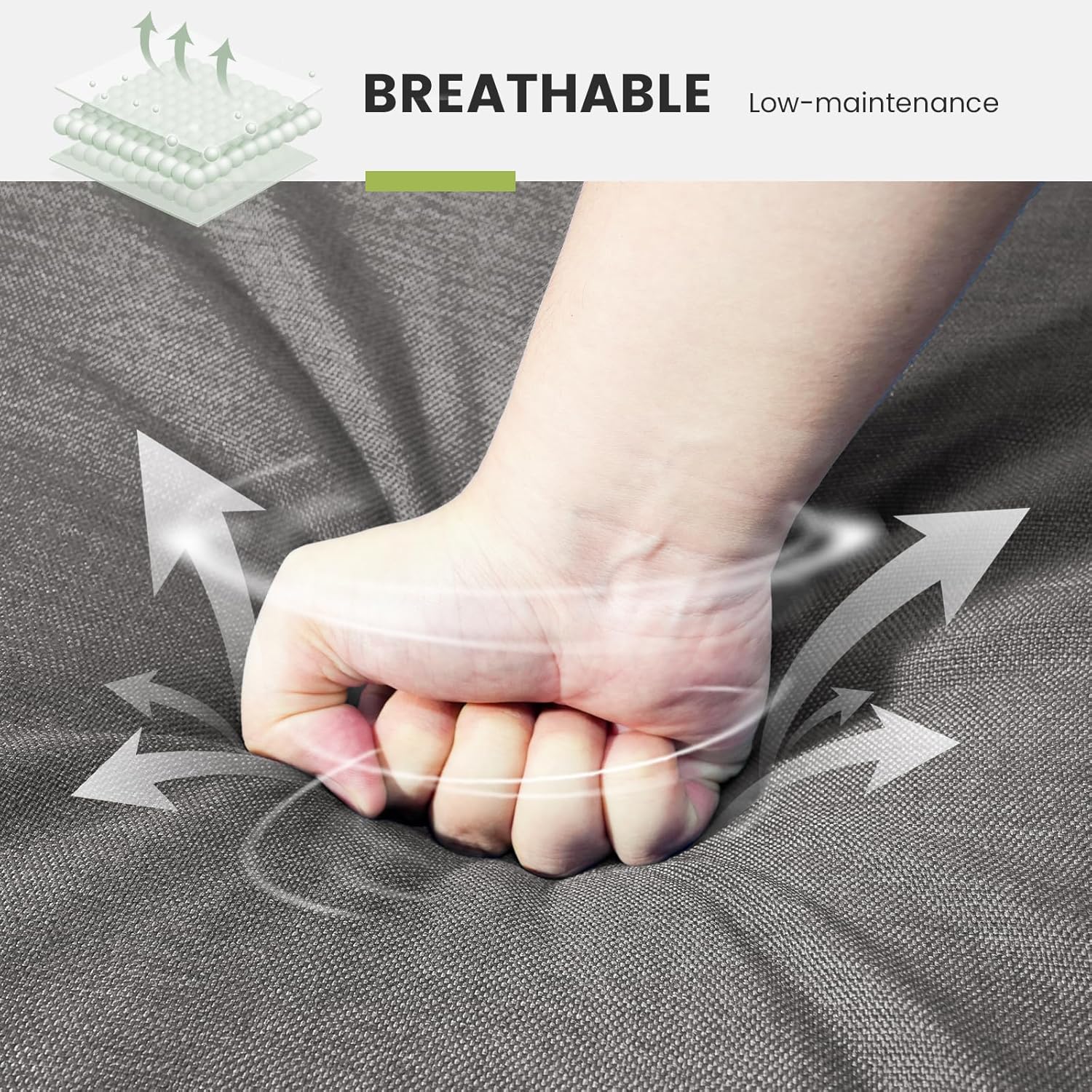 Outdoor Chair Cushions 5 Packs - Outside 22x24 High Back Water-Resistant Cushion with Zipper Cover for Outdoor Glider Rocking Chairs Loveseat 3-seat Couch Sofa – Grey/Regular