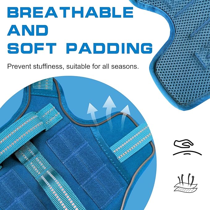 Tactical Dog Harness Medium Sized, Heavy Duty No Pull Dog Harness with Handle, Easy On and Off Service Dog Vest with Molle System, Reflective Pet Vest for Walking Hiking Training