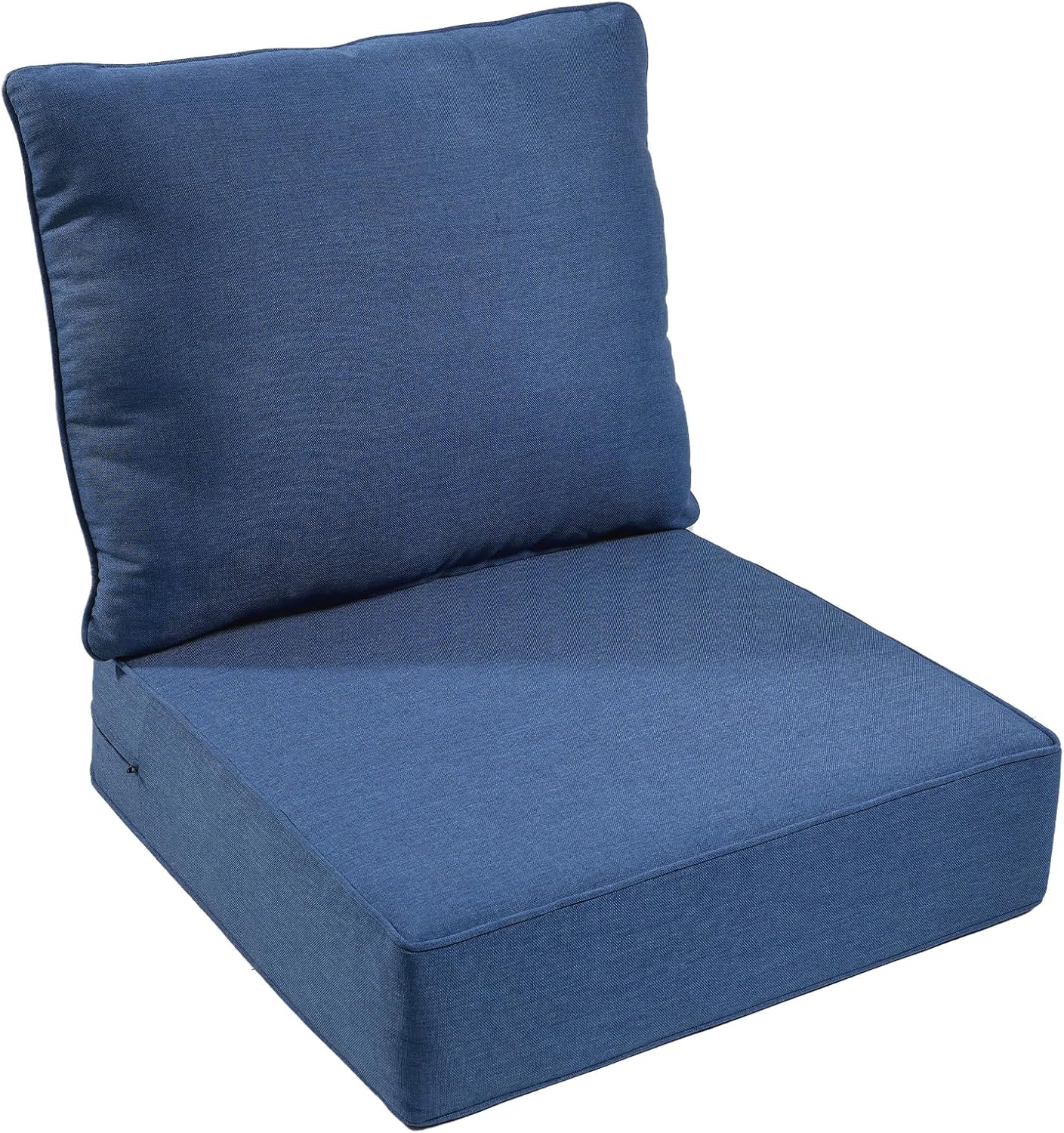 Outdoor Chair Cushion, 6 inch Thick Outdoor Cushions for Patio Furniture, 22x24 Waterproof Patio Chair Cushions, Include 1 Seat Cushion & 1 Back Pillow, Thick/Blue