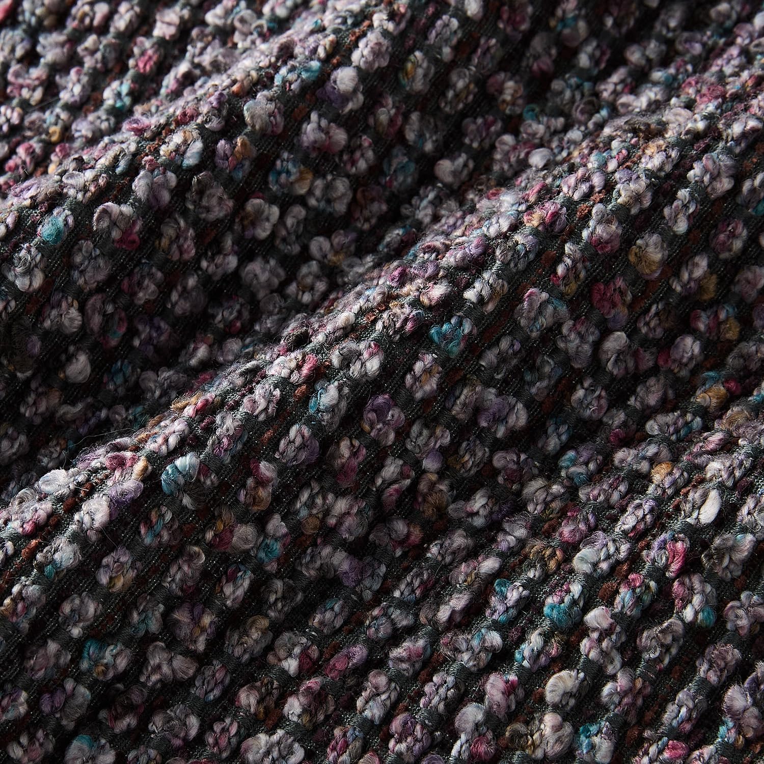 Decorative Couch Throw Pillow Covers 24x24 Purple Striped Soft Wool Pillow Covers Neutral Textured Boho Cushion Covers for Modern Farmhouse Sofa Bedroom Living Room Decor SY011-E24