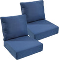 Outdoor Chair Cushions, 6 inch Thick Seat Cushion for Outdoor Furniture, Waterproof 22x24 Patio Furniture Cushions, Patio Couch Cushions Replacement, Include 2 Back & 2 Seat Cushion, Thick/Blue