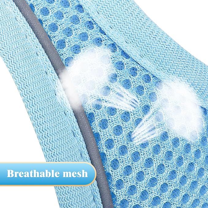 YIMEIS Dog Harness and Leash Set, No Pull Soft Mesh Pet Harness, Reflective Adjustable Puppy Vest for Small Medium Large Dogs, Cats (Sky Blue, X-Small (Pack of 1)