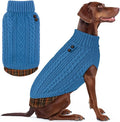 KYEESE Dog Sweater Stretchy Knitwear Cat Clothes Soft Pullover Dog Sweaters for Medium Dogs Boy Comfy Pet Coat for Fall Winter Cold Weather Warm Turtleneck Medium Dogs Sweater with Gingham Patchwork
