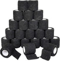 24 Rolls Self Adhesive Bandage Wrap, Vet Wrap 2 Inch, Dogs Bandages for Wounds Care Dressings, Elastic Self Stick Cohesive Bandage Wrap, Leg Wraps, Wrist Tape, Ankle, Sports, Tatto Grip Tape (Black)
