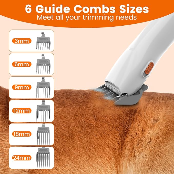 Dog Grooming Vacuum, Dog Grooming Kit with Pet Clippers, 12,000Pa Pet Hair Vacuum for Dogs, Low Noise Home Cleaning Tool in 1, PG10