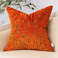 Yangest Burnt Orange Twigs Throw Pillow Cover Branches Velvet Cushion Case Neutral Pillowcase for Sofa Couch Bedroom Living Room Home Decor,18x18 Inch