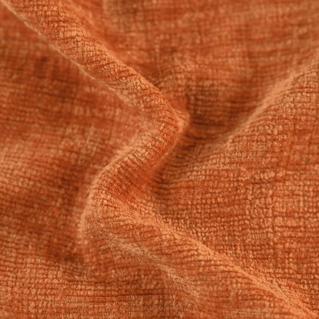 CaliTime Fall Throw Pillow Covers Decorative 16 X 16 Inches Pack of 2 Cozy Solid Dyed Soft Chenille Cushion Cases with Pom Poms for Couch Sofa Bed Living Room Home Burnt Orange