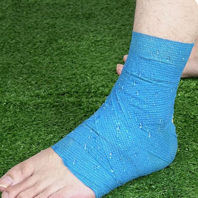 24 Pack Self Adherent Cohesive Bandage Wrap 2" x 5 Yards First Aid Tape, Vet Wrap for Dogs Non Woven Rolls Elastic Self Adhesive Tape for Sports, Wrist and Ankle Sprains (Flesh)