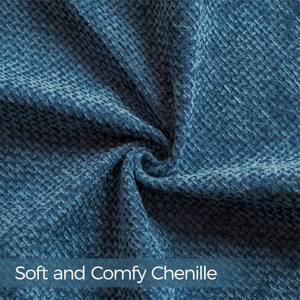 a moment Ocean Blue Chenille Throw Pillow Covers 20x20 Inch Pack of 2 Modern Decorative Throw Pillow Covers Farmhouse Cross Covers Home Decor for Sofa Bedroom Living Room