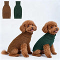 2 Pack Small/Medium Dog Sweater, Warm Comfy Stretch Dog Winter Coat w/Sleeves & High Neck, Premium Dog Clothes for Schnauzer-Best for Holidays, Daily Walks M Green Brown
