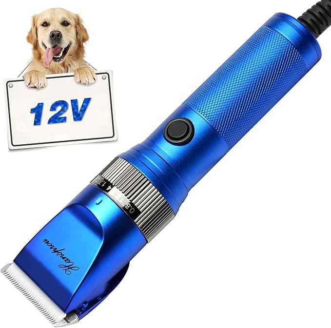 Dog Grooming Clippers, Professional 12V Heavy Duty Pet Clippers, Large Dog Shaver for Thick Coat,Plug-in Pet HairTrimmer with Guard Combs Brush for Dogs Cats