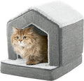 Orthopedic Cat Houses for Indoor Cats,Small Dogs,Super Soft Cat Bed Cave,Condos, Cubes,Cat Hideaway,Covered,Cat Bed for Kitty Small Medium Large Pet (Gray, 18" L x 15" W x 17" Th)