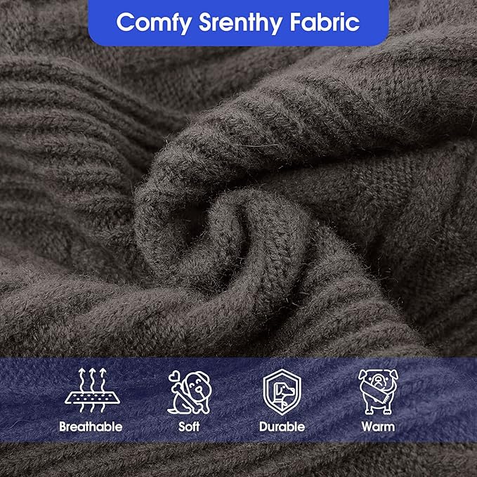 ASENKU XL Dog Sweater, Dog Sweaters for Extra Large Dogs,Pet Sweatshirt Apparel Turtleneck Pullover Winter Pitbull, Labrador Retriever(Dark Grey, X-Large)