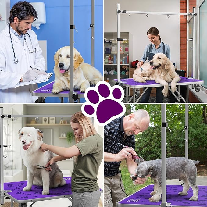 45" Dog Grooming Table with Set of 6 Grooming Loops for Dog Groomers Bundle - Adjustable Height Grooming Table 300lb, Dog Grooming Table Arm with Adjustable Dog Grooming Loops - Dog Grooming Supplies