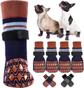 Kuoser Non Slip Dog Socks for Hardwood Floors, 4Pack Anti-Slip Dog Grippy Socks to Prevent Licking Paws, Dogs Booties Paw Protectors with Double-Sided Traction for Small Medium Large Senior Dogs, M
