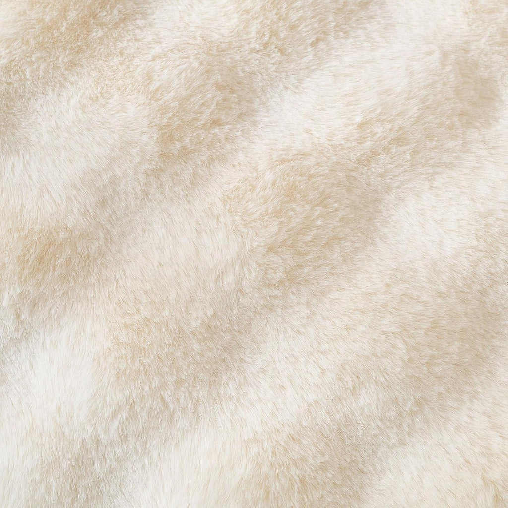 Faux Fur Decorative Throw Pillow Cover Plush Thick Bubble Pillow Covers Luxury Soft Cozy Accent Pillowcase for Spring Sofa Living Room Couch Bed (Ivory,18"x18")