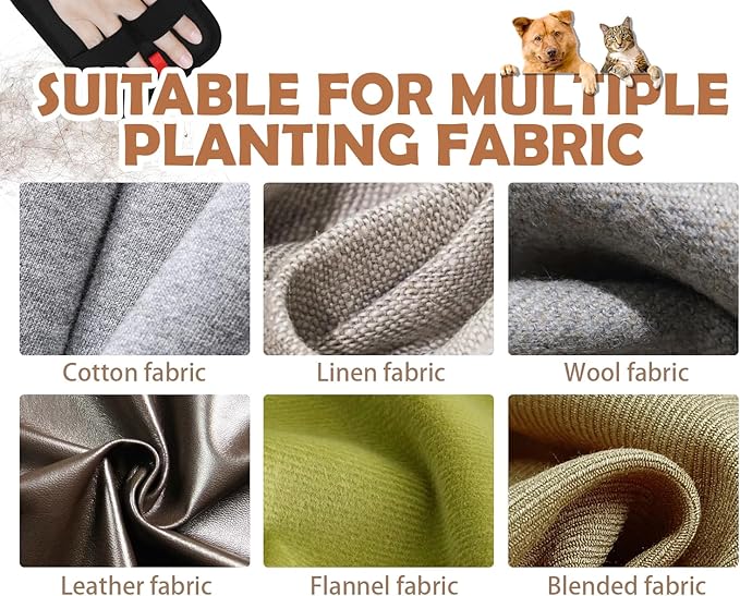 New Upgraded cat Hair Cleaner, Upgraded efficient pet Hair Grooming Gloves, Suitable for Dog and cat Hair Removal Tools on Sofas, Carpets, Clothes, Curtains [Black and red]