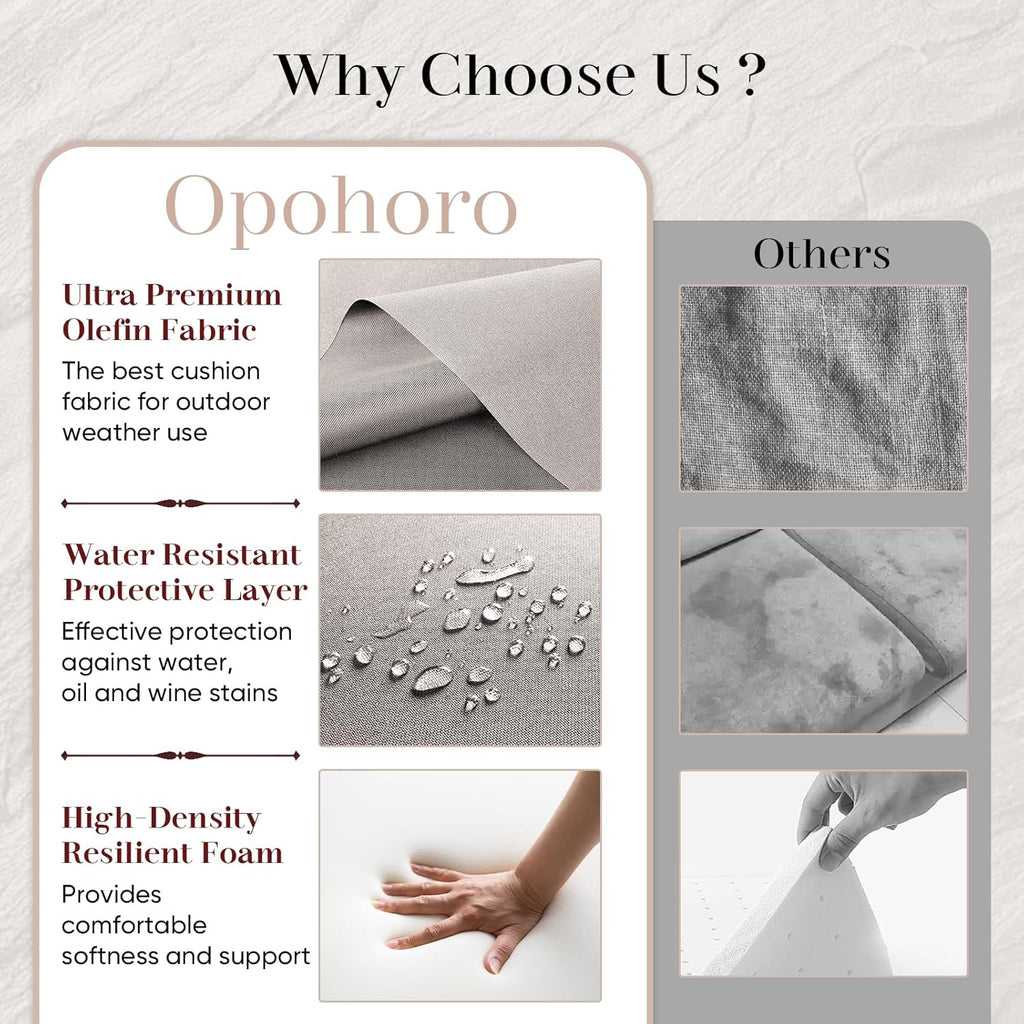 Outdoor Seat Cushion Set-24 x 24 x 6 Inch Outdoor Chair Cushions with Water Resistant & Removable Cover Outdoor Cushions for Patio Furniture Chair Sofa Couch-Beige