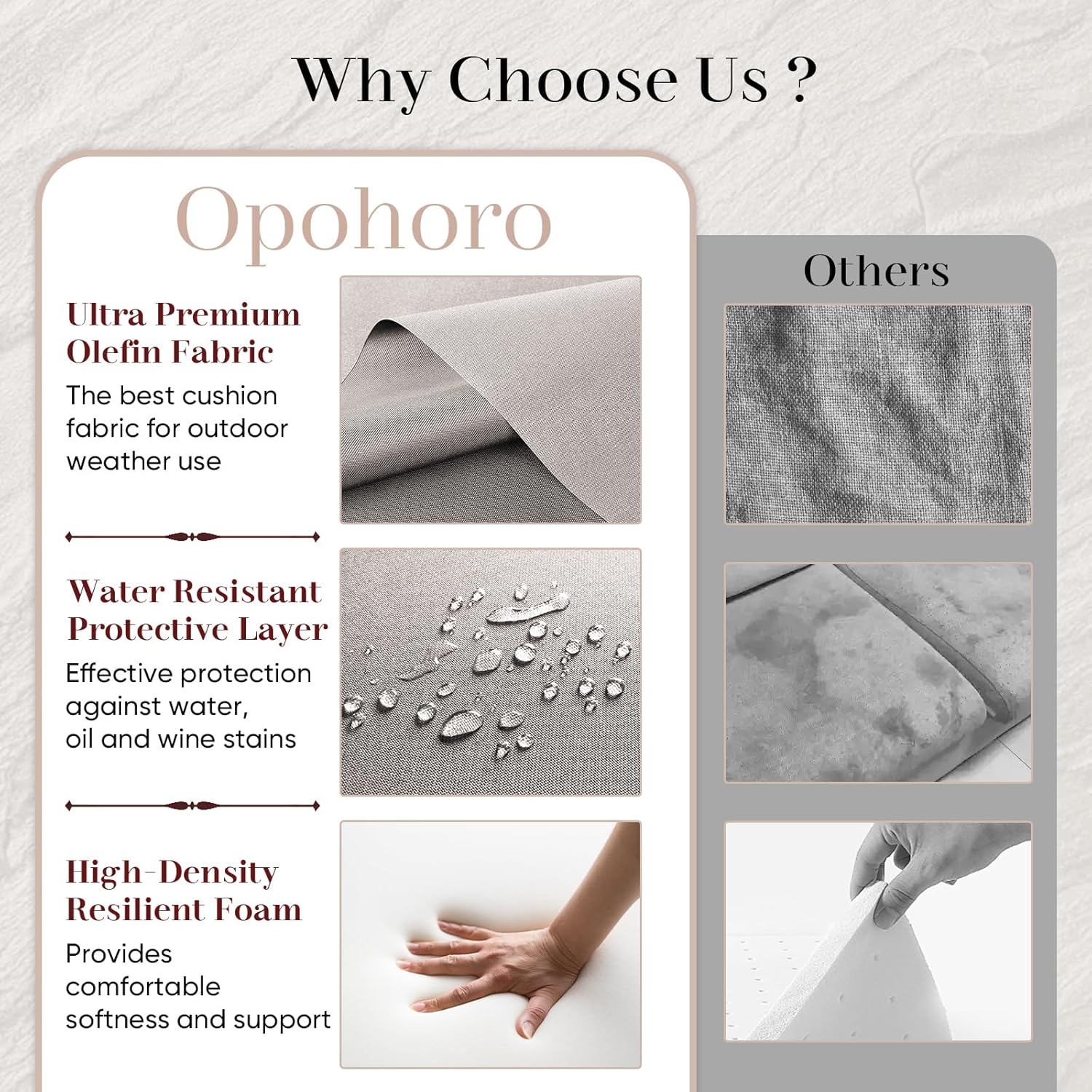 Outdoor Seat Cushion Set-24 x 24 x 6 Inch Outdoor Chair Cushions with Water Resistant & Removable Cover Outdoor Cushions for Patio Furniture Chair Sofa Couch-Beige