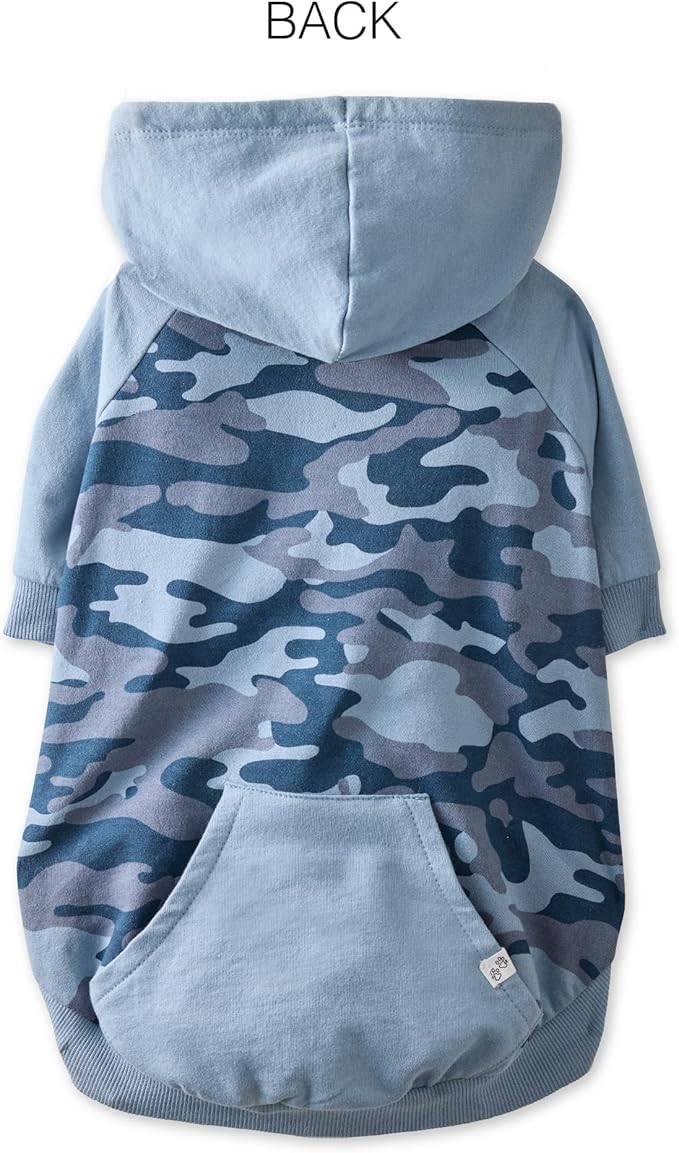 Rocky – The Orginal Lightweight Hooded TEE 100% Organic Cotton Dog Hoodie Pet Coat Sweater for Small, Medium, Large Dogs, Navy Half Camo, Medium (20-45 lbs)
