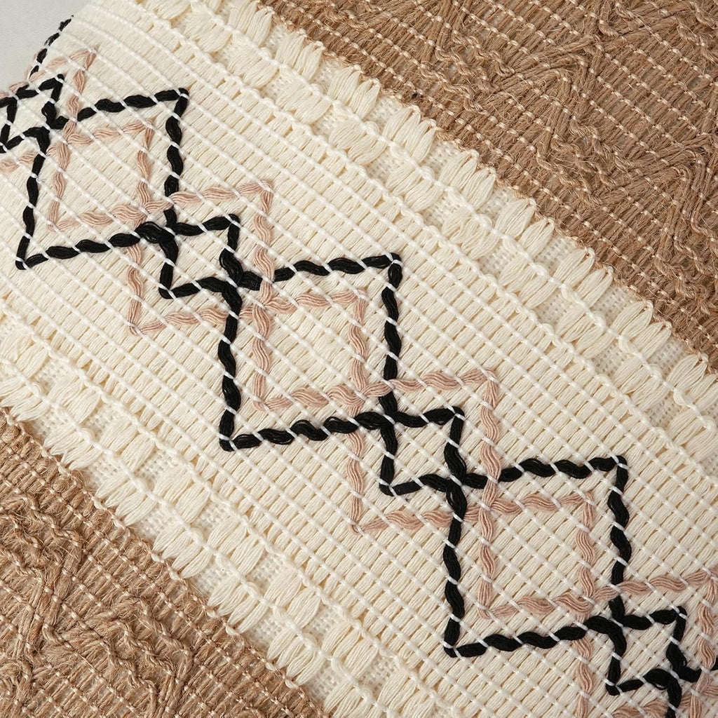 Pyonic Pack of 2 Boho Throw Pillow Covers 12x20 Inch Farmhouse Beige Decorative Lumbar Pillows for Bed Sofa Living Room,Modern Cushion Cover Couch Pillows Cover Home Decor