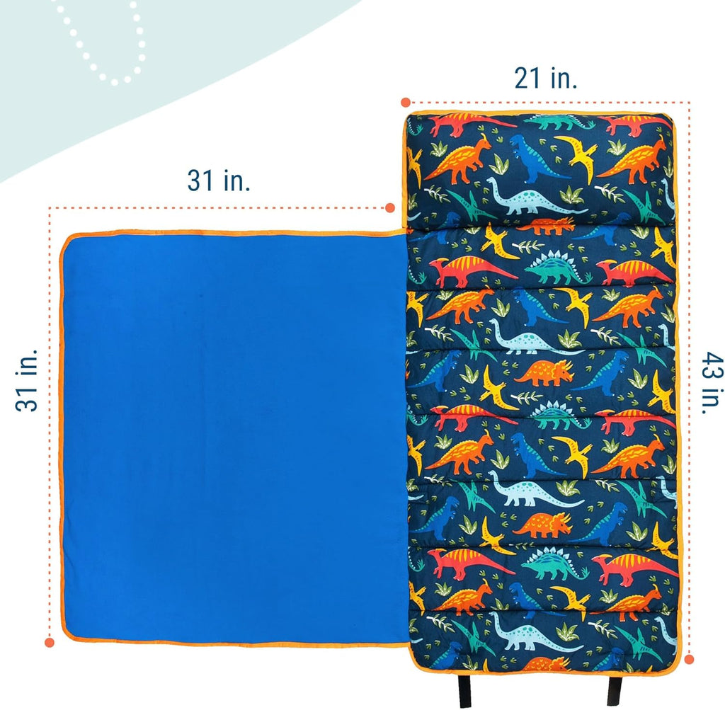 Wildkin 43-inch Kids Nap Mat – Soft Microfiber Toddler Sleeping Mat with Pillow