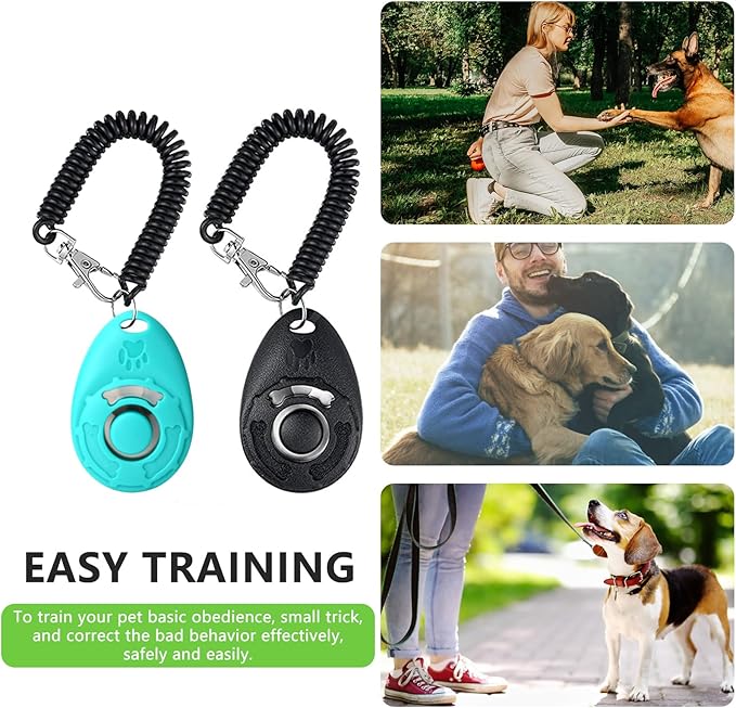 Dog Treat Pouch - 3 Ways to Wear Treat Pouches for Pet Training and 2 Pieces Clicker Taining for Dogs, Dog Training Treat Pouch Bag and Dog Clicker for Training with Waist Belt Shoulder Strap - Grey