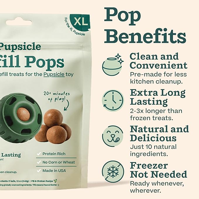 WOOF Starter Pack - Interactive Dog Toys for Boredom - Dog Treat Molds Silicone - Chicken-Flavored Healthy Treats for Dogs - Pupsicle Doggy Enrichment Toy - for XL Pups - 25-75 lbs